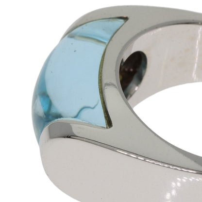 BVLGARI Troquette Blue Topaz Ring K18 White Gold Ladies [Used]