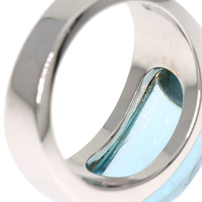 BVLGARI Troquette Blue Topaz Ring K18 White Gold Ladies [Used]