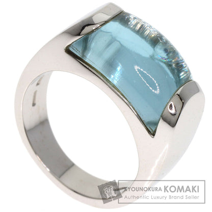 BVLGARI Troquette Blue Topaz Ring K18 White Gold Ladies [Used]