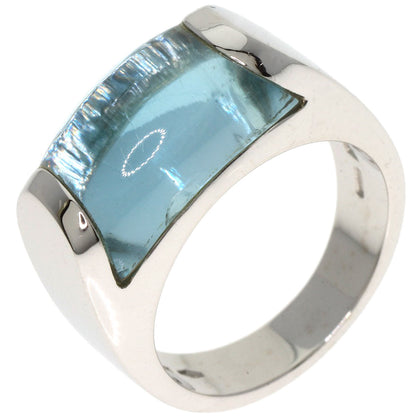 BVLGARI Troquette Blue Topaz Ring K18 White Gold Ladies [Used]