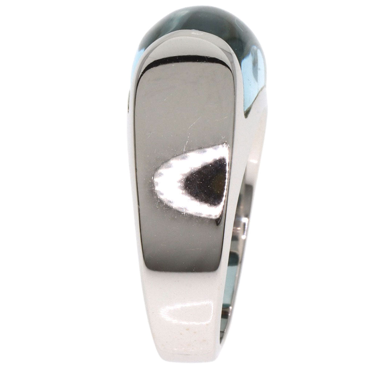 BVLGARI Troquette Blue Topaz Ring K18 White Gold Ladies [Used]