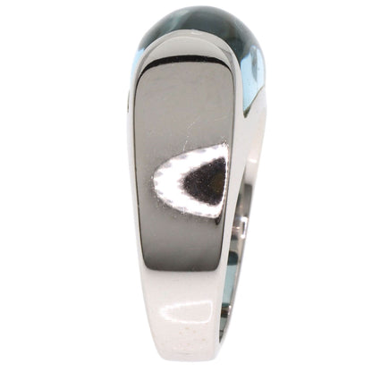 BVLGARI Troquette Blue Topaz Ring K18 White Gold Ladies [Used]