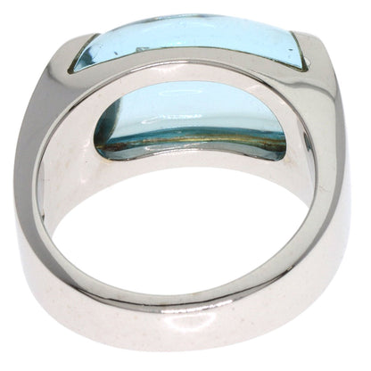 BVLGARI Troquette Blue Topaz Ring K18 White Gold Ladies [Used]