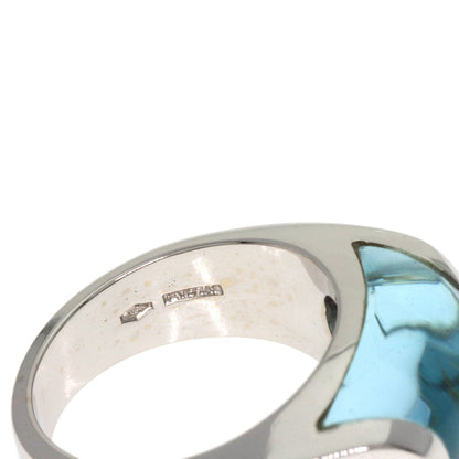 BVLGARI Troquette Blue Topaz Ring K18 White Gold Ladies [Used]
