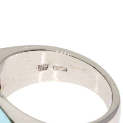 BVLGARI Troquette Blue Topaz Ring K18 White Gold Ladies [Used]
