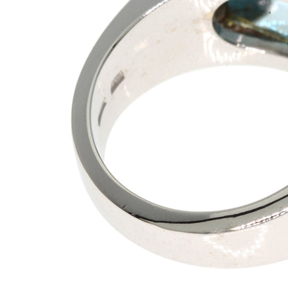 BVLGARI Troquette Blue Topaz Ring K18 White Gold Ladies [Used]