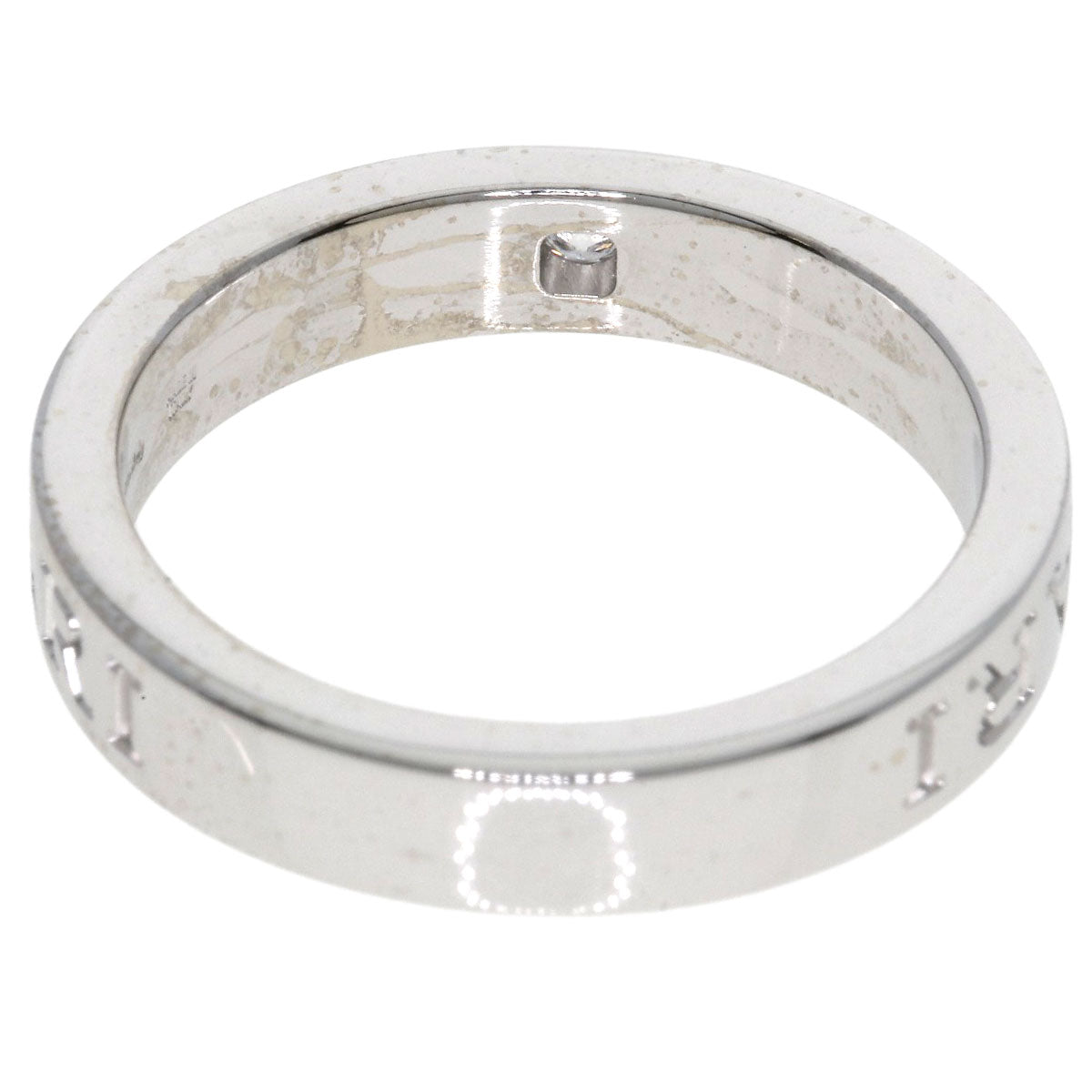 BVLGARI Double logo Diamond Ring K18 White Gold Ladies [Used]