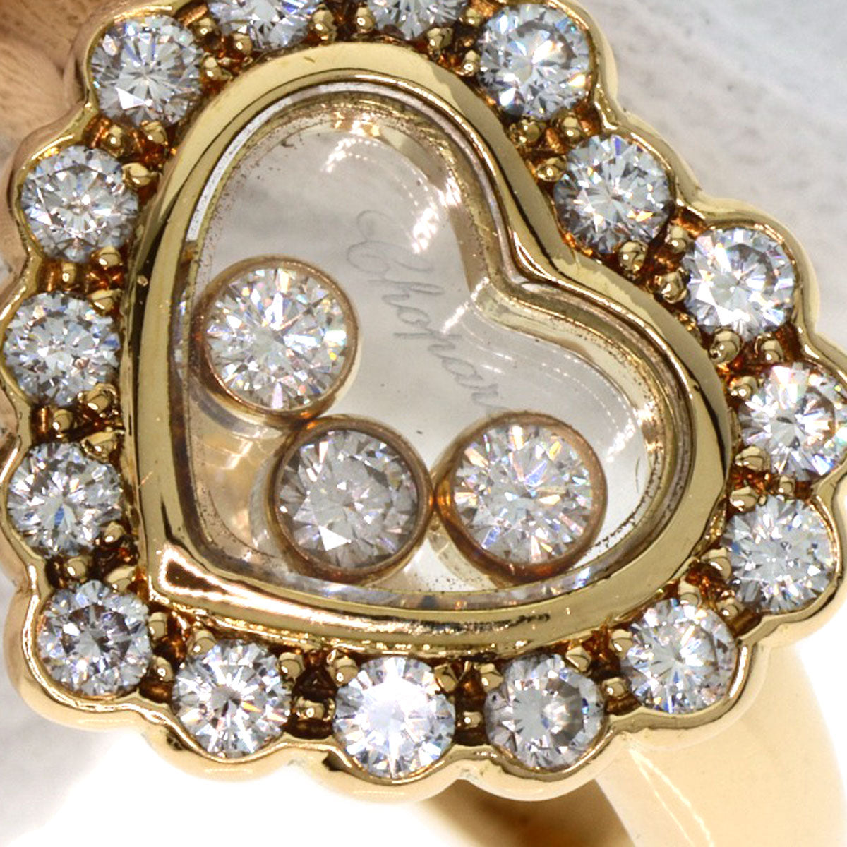 Chopard Happy Diamond Ring K18 Yellow Gold Ladies [Used]