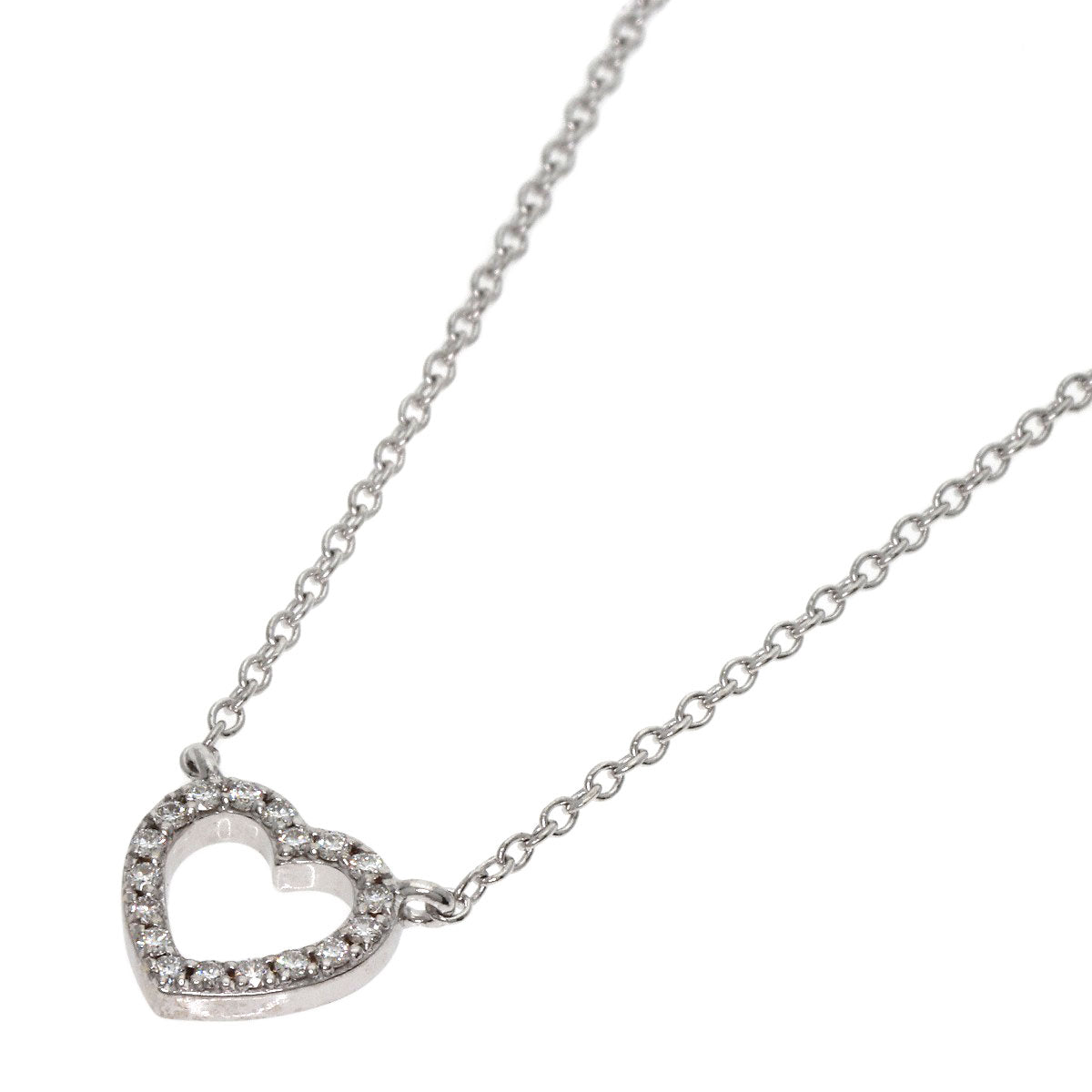 TIFFANY&Co.   Metro Heart Diamond Necklace  K18 White Gold Ladies [Used]