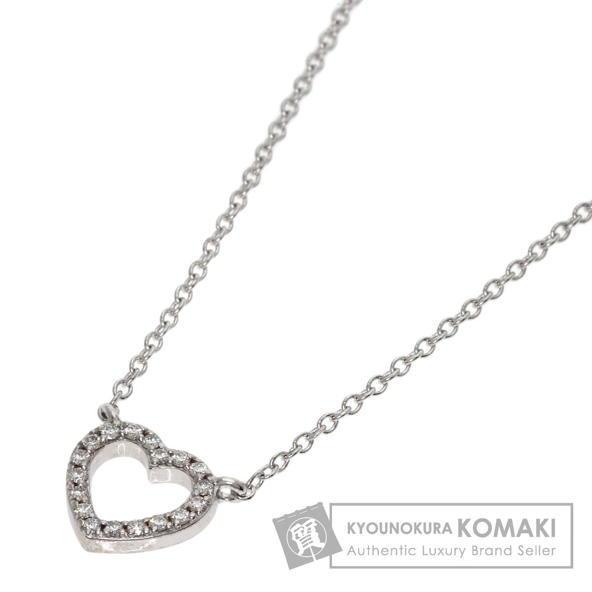 TIFFANY&Co.   Metro Heart Diamond Necklace  K18 White Gold Ladies [Used]