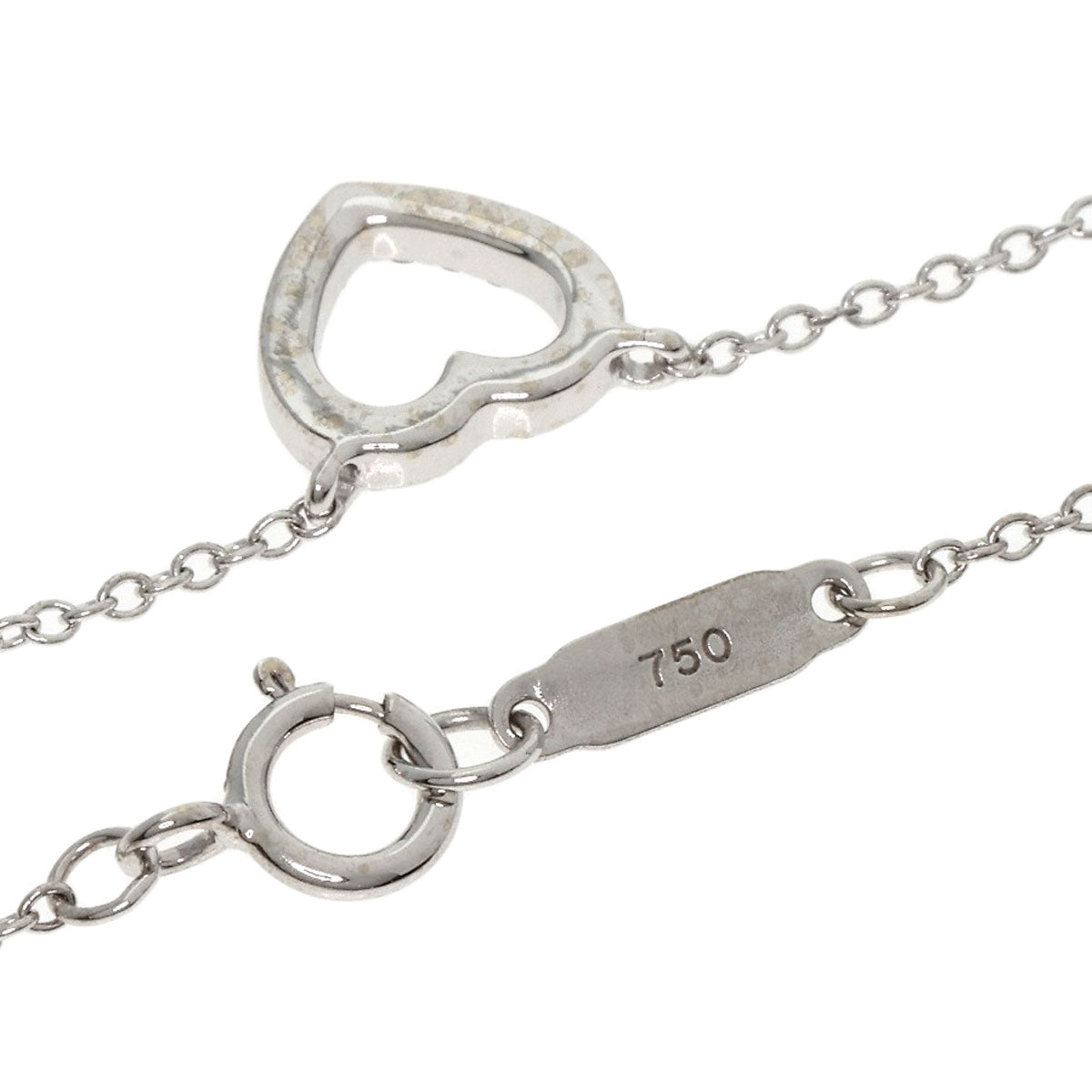 TIFFANY&Co.   Metro Heart Diamond Necklace  K18 White Gold Ladies [Used]