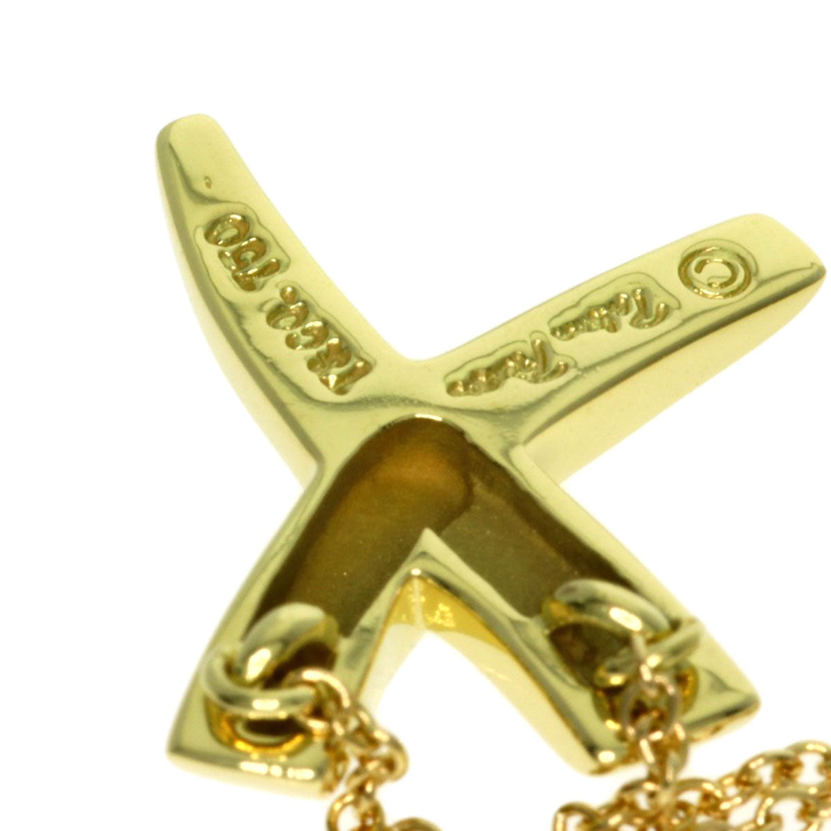 TIFFANY&Co. kiss Necklace K18 Yellow Gold Ladies [Used]