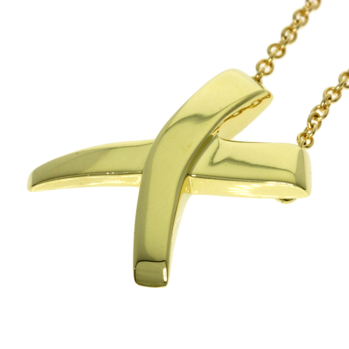 TIFFANY&Co. kiss Necklace K18 Yellow Gold Ladies [Used]