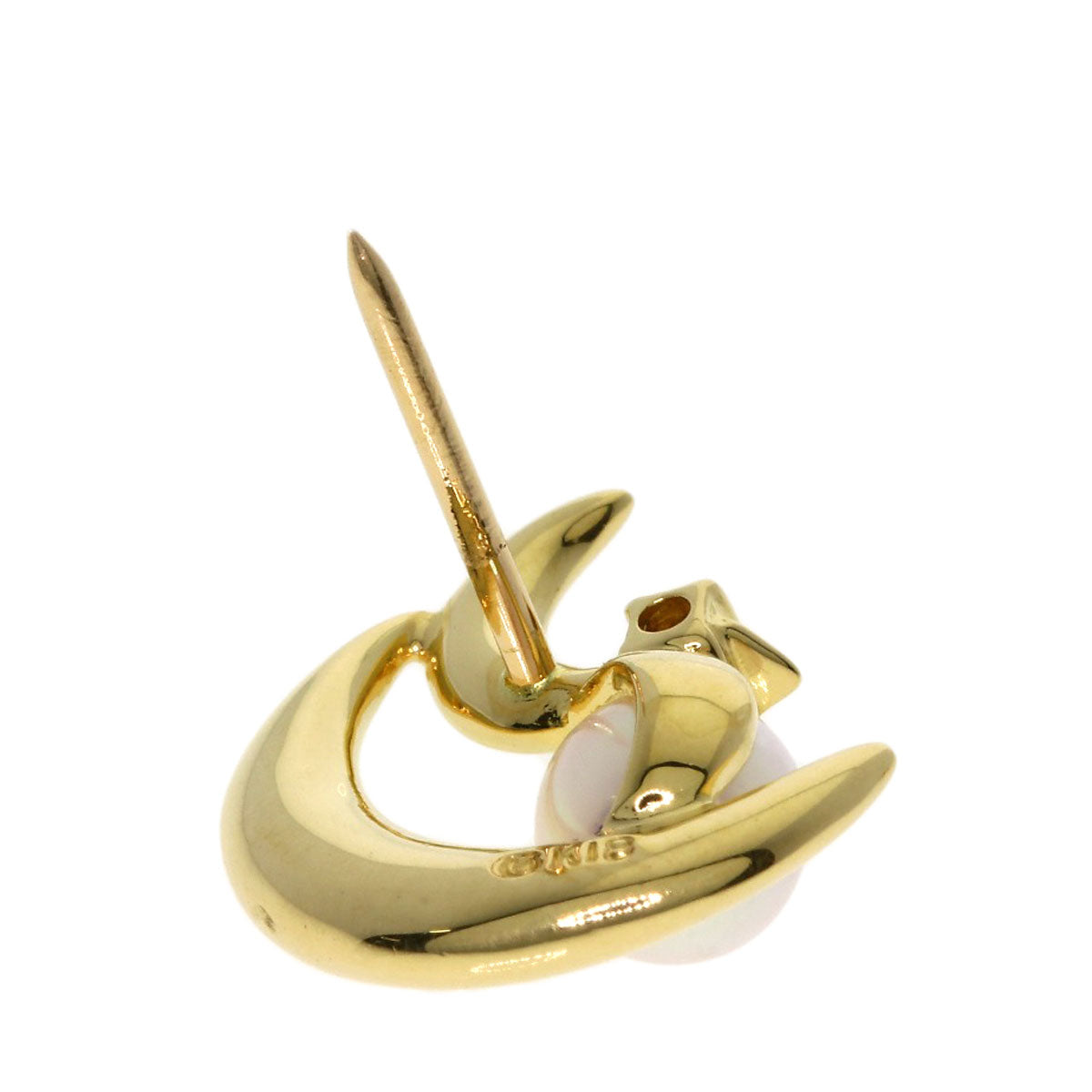 MIKIMOTO Pearl Diamond Pin Brooch Brooch K18 Yellow Gold Ladies [Used]