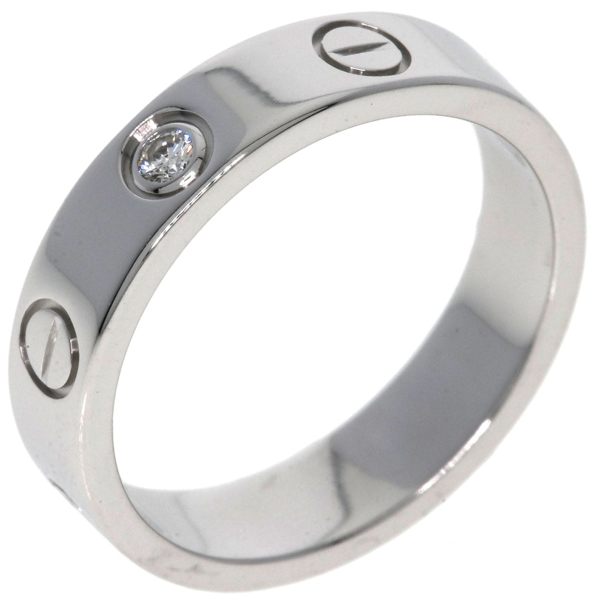 CARTIER love ring 1P Diamond #47 Ring K18 White Gold Ladies [Used]
