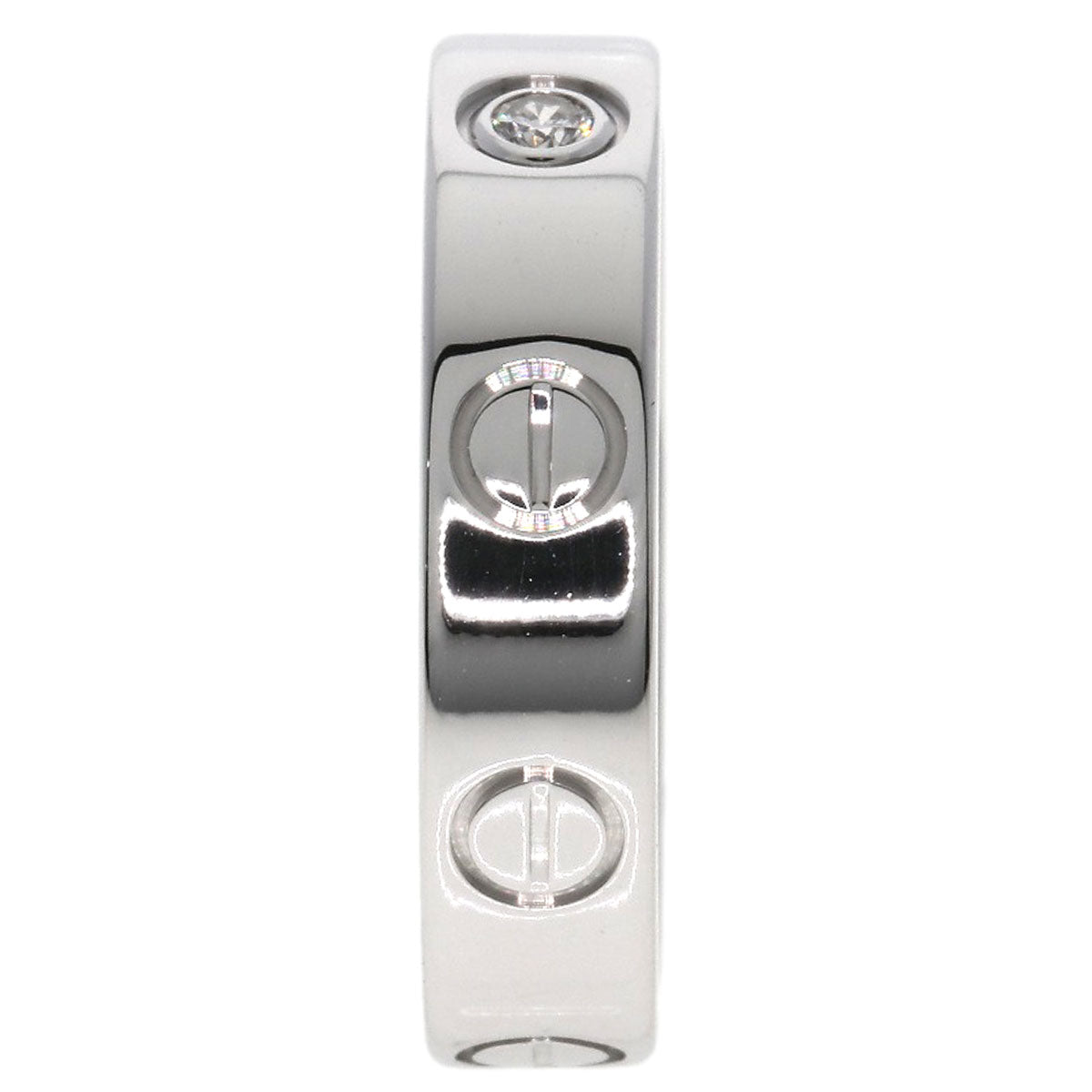 CARTIER love ring 1P Diamond #47 Ring K18 White Gold Ladies [Used]