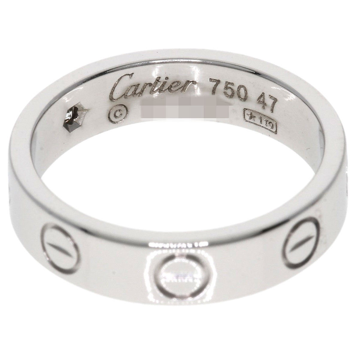 CARTIER love ring 1P Diamond #47 Ring K18 White Gold Ladies [Used]