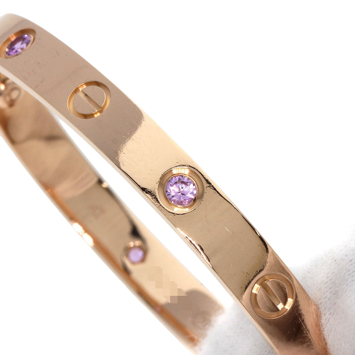 CARTIER LOVE Bracelets Pink Sapphire with Driver #16 Bracelet K18 Pink Gold Ladies [Used]