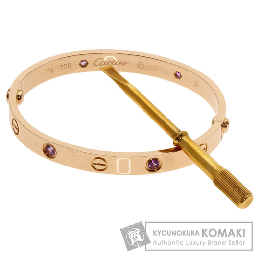 CARTIER LOVE Bracelets Pink Sapphire with Driver #16 Bracelet K18 Pink Gold Ladies [Used]