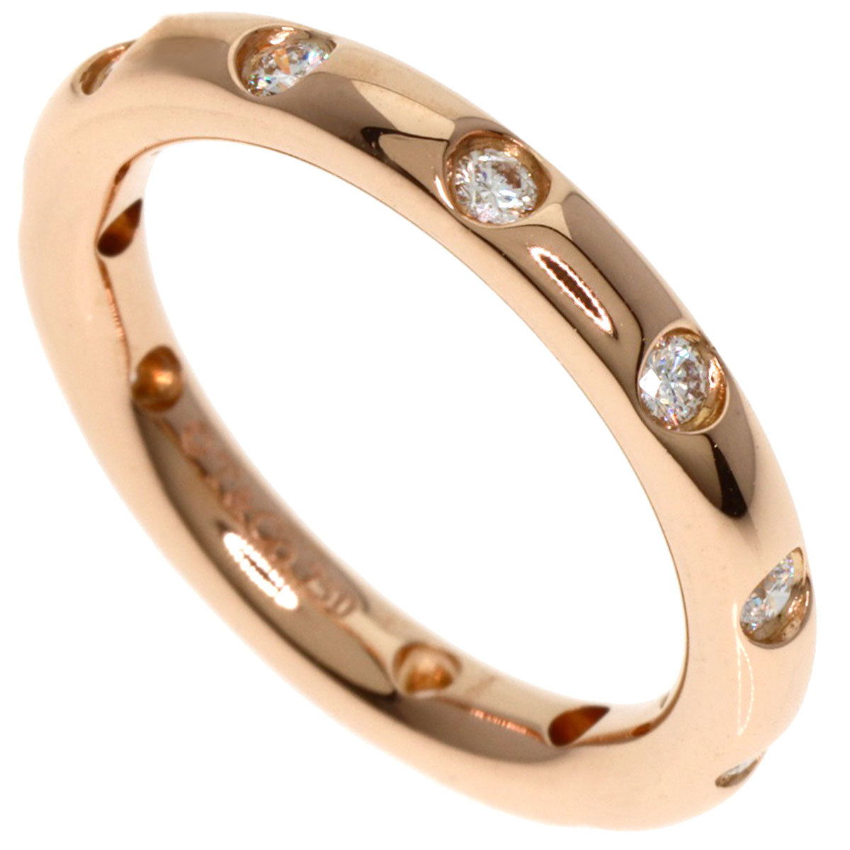 TIFFANY&Co. Stacking Band 11P Diamond Ring K18 Pink Gold Ladies [Used]