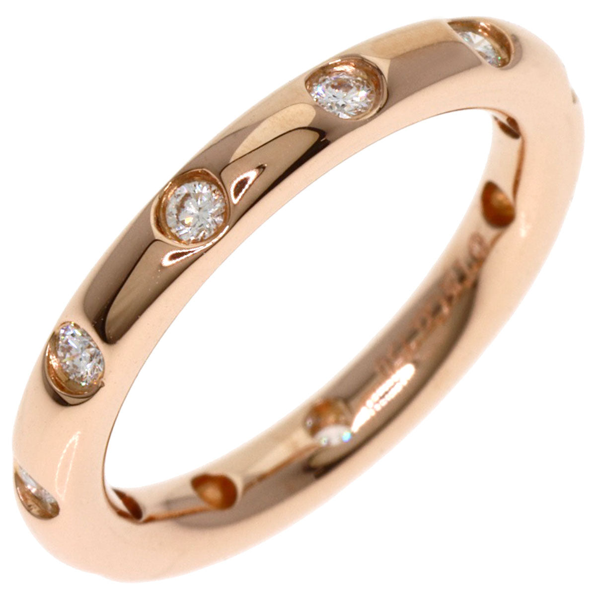 TIFFANY&Co. Stacking Band 11P Diamond Ring K18 Pink Gold Ladies [Used]