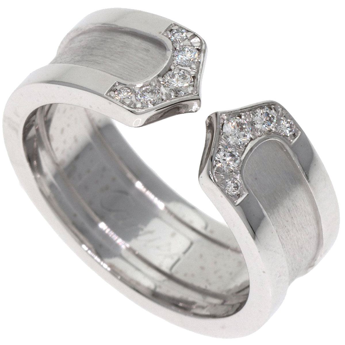 CARTIER C2 Diamond #48 Ring K18 White Gold Ladies [Used]