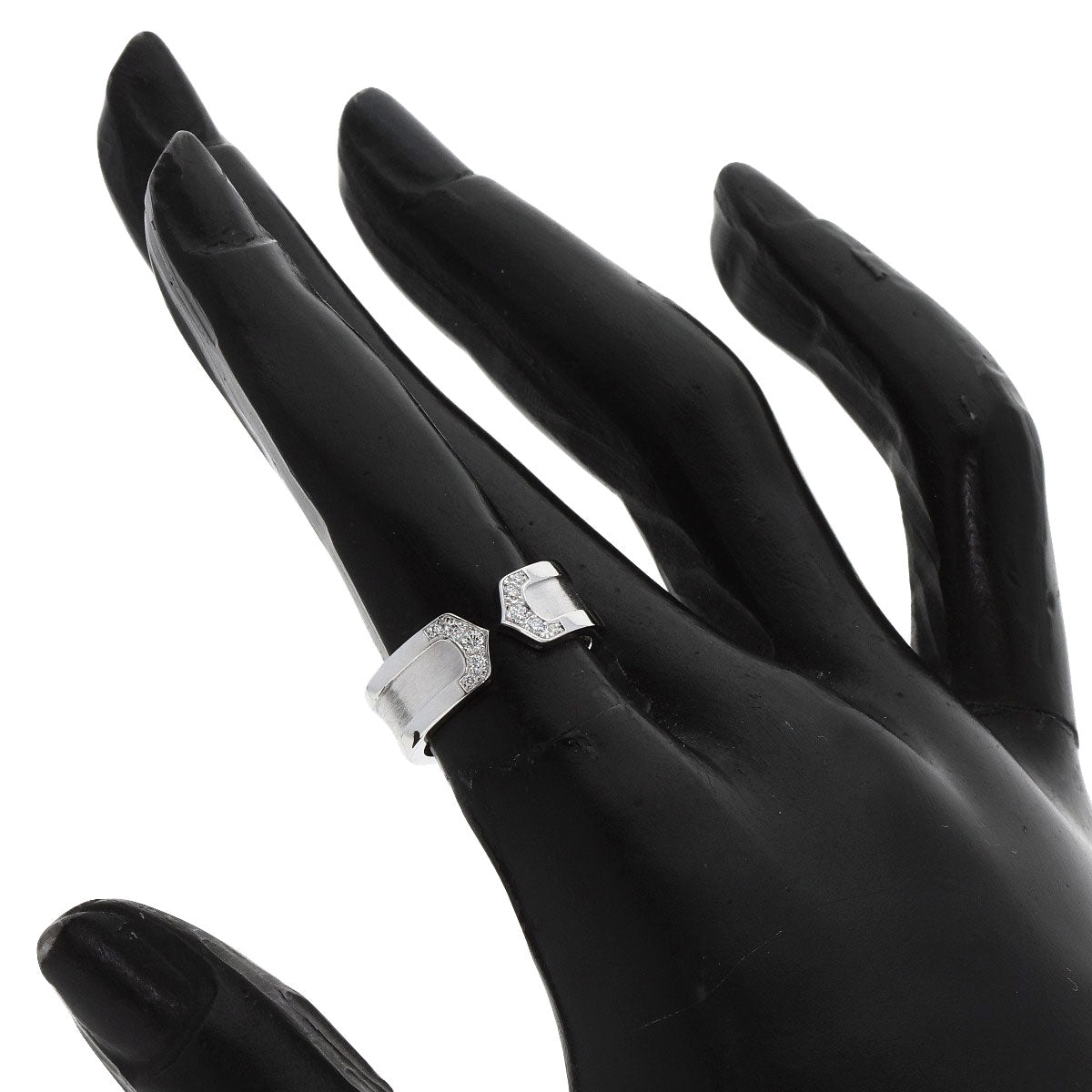 CARTIER C2 Diamond #48 Ring K18 White Gold Ladies [Used]