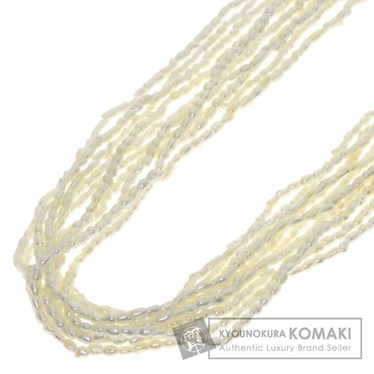 Keshi Pearl Ruby 10 strands Necklace K14 White Gold 29.4g　Ladies