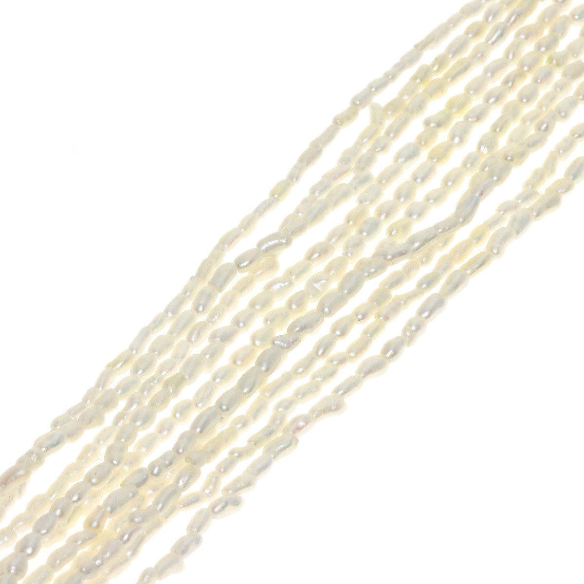 Keshi Pearl Ruby 10 strands Necklace K14 White Gold 29.4g　Ladies