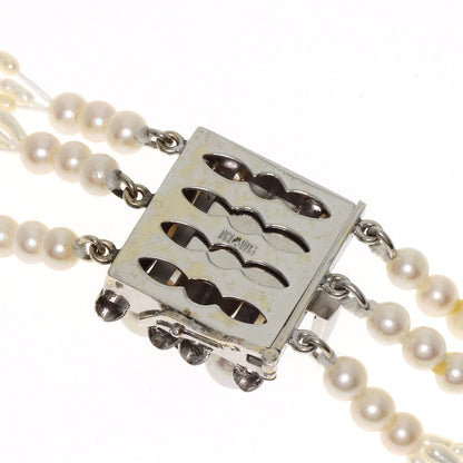 Keshi Pearl Ruby 10 strands Necklace K14 White Gold 29.4g　Ladies