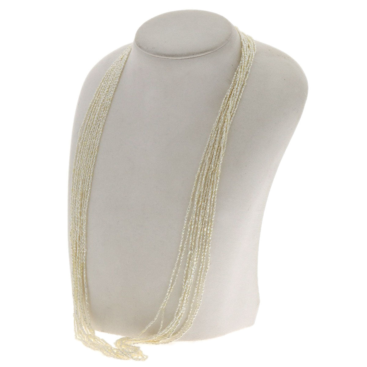 Keshi Pearl Ruby 10 strands Necklace K14 White Gold 29.4g　Ladies