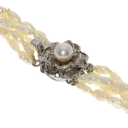 Freshwater Pearl 5 rows Necklace Silver 42.2g　Ladies