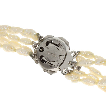 Freshwater Pearl 5 rows Necklace Silver 42.2g　Ladies