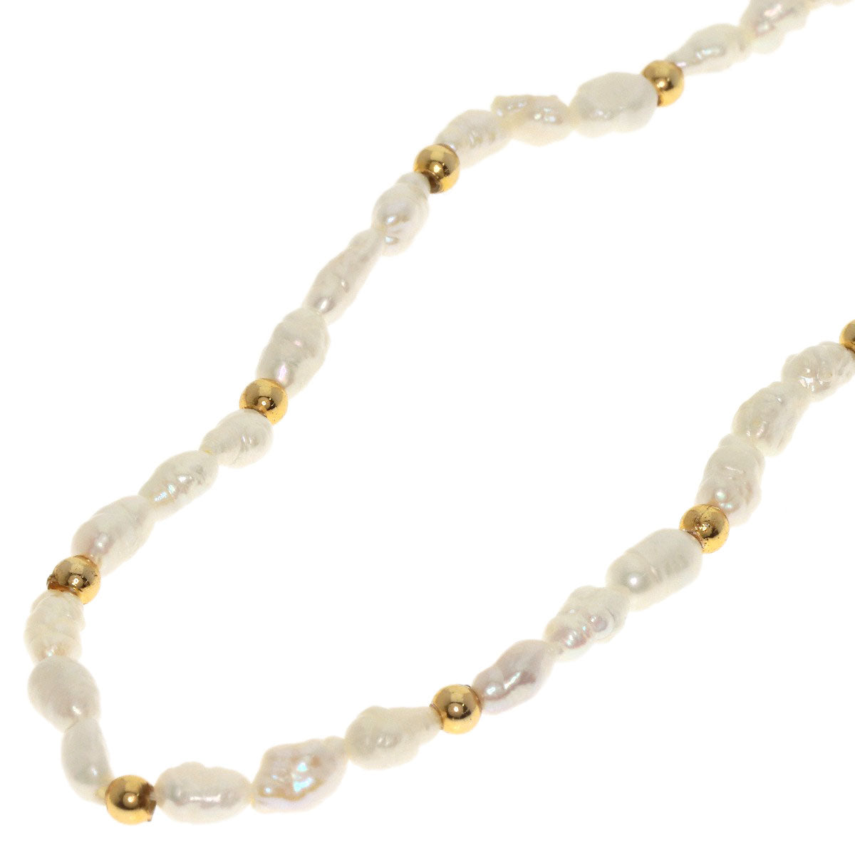 Freshwater Pearl Pearl Necklace Gold Plated 7.2g　Ladies
