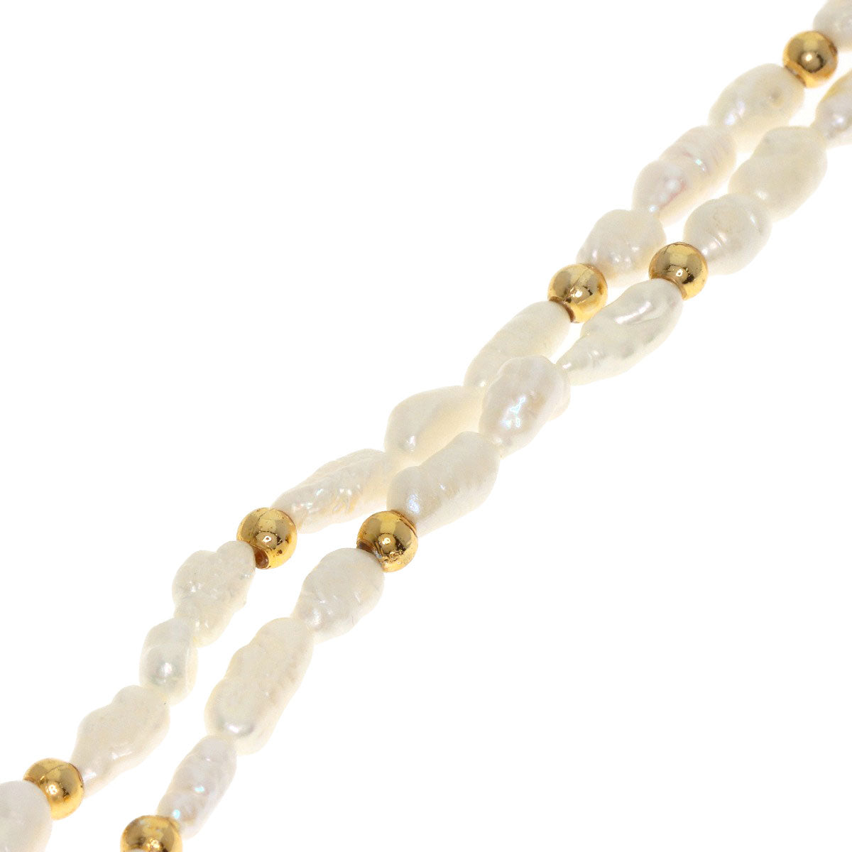Freshwater Pearl Pearl Necklace Gold Plated 7.2g　Ladies