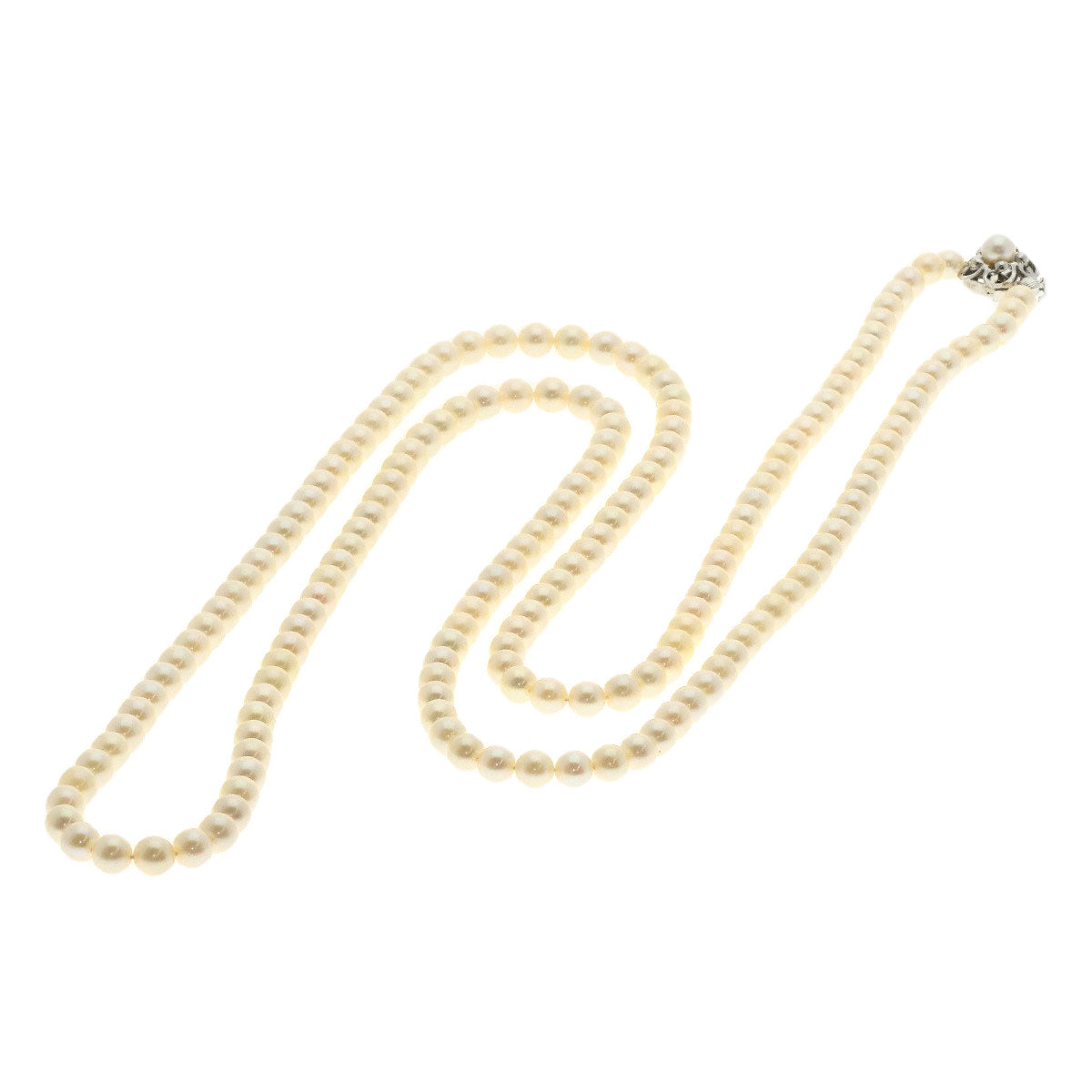 Akoya Pearl Long Necklace Silver 68.2g　Ladies