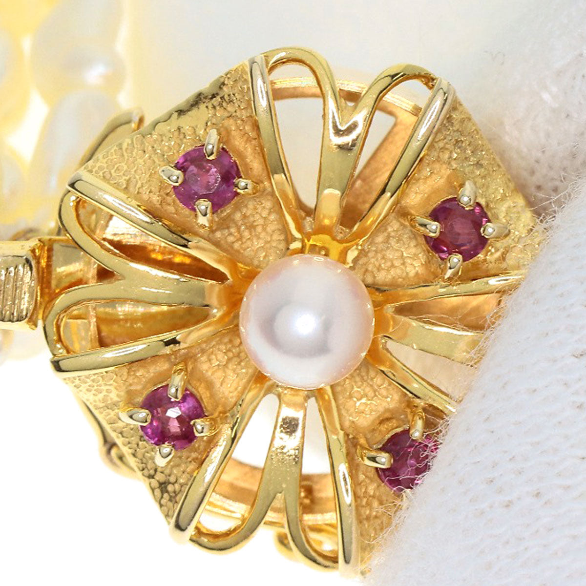 Keshi Pearl 10 rows Necklace K14 Yellow Gold  40.5g�@Ladies