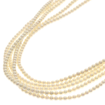 Akoya Baby Pearl Ruby 5-strand Necklace K14 White Gold 49.4g　Ladies