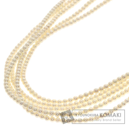 Akoya Baby Pearl Ruby 5-strand Necklace K14 White Gold 49.4g　Ladies