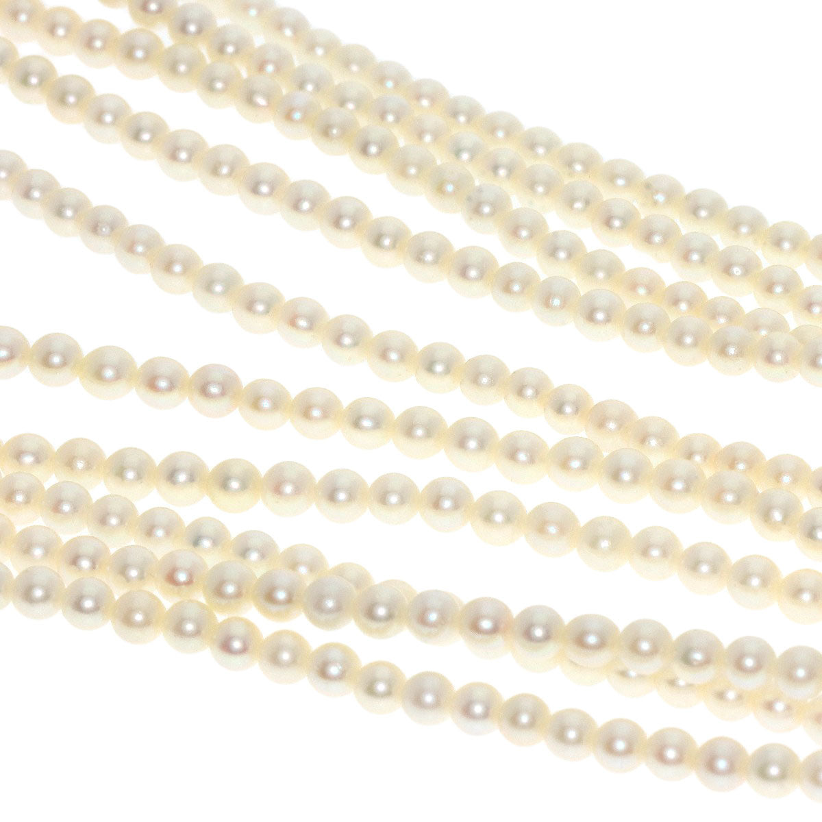 Akoya Baby Pearl Ruby 5-strand Necklace K14 White Gold 49.4g　Ladies