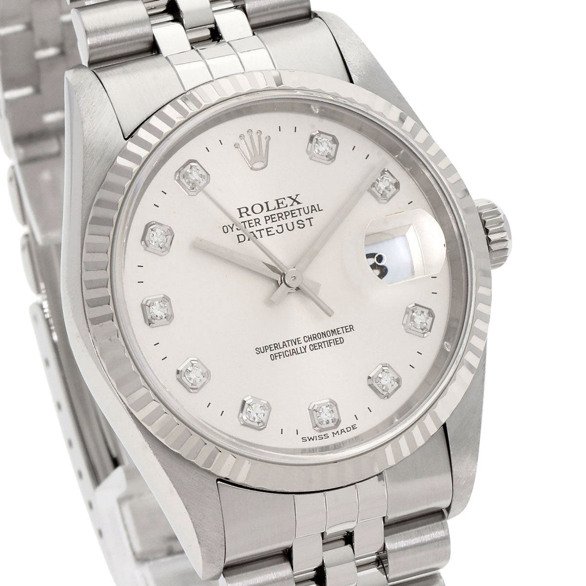 ROLEX DATEJUST 10P Diamond Watches 16234G Stainless Steel/Stainless Steel mens