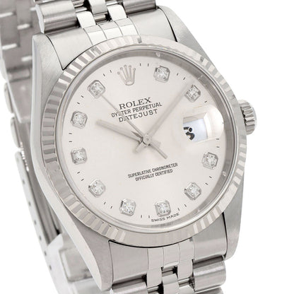 ROLEX DATEJUST 10P Diamond Watches 16234G Stainless Steel/Stainless Steel mens