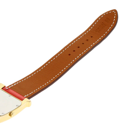 HERMES H watch Watches H1.501 Gold Plated/Leather Ladies
