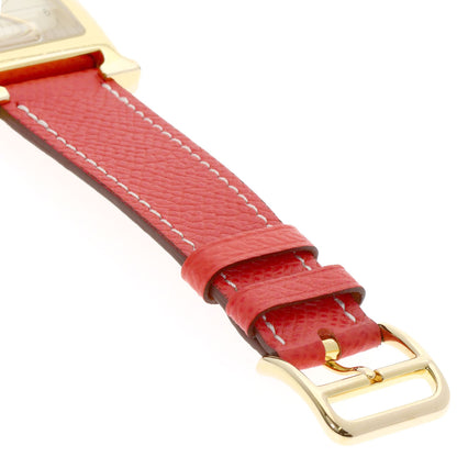 HERMES H watch Watches H1.501 Gold Plated/Leather Ladies