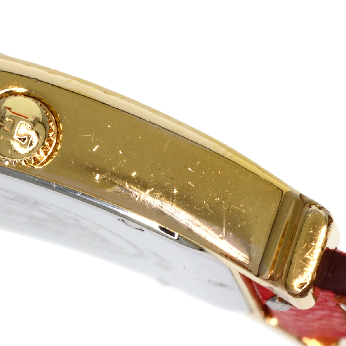 HERMES H watch Watches H1.501 Gold Plated/Leather Ladies