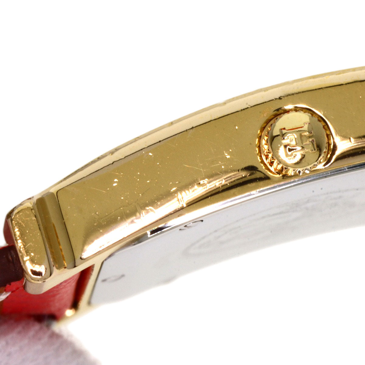 HERMES H watch Watches H1.501 Gold Plated/Leather Ladies