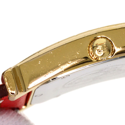 HERMES H watch Watches H1.501 Gold Plated/Leather Ladies