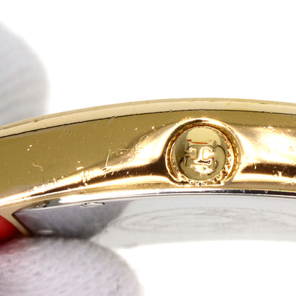 HERMES H watch Watches H1.501 Gold Plated/Leather Ladies