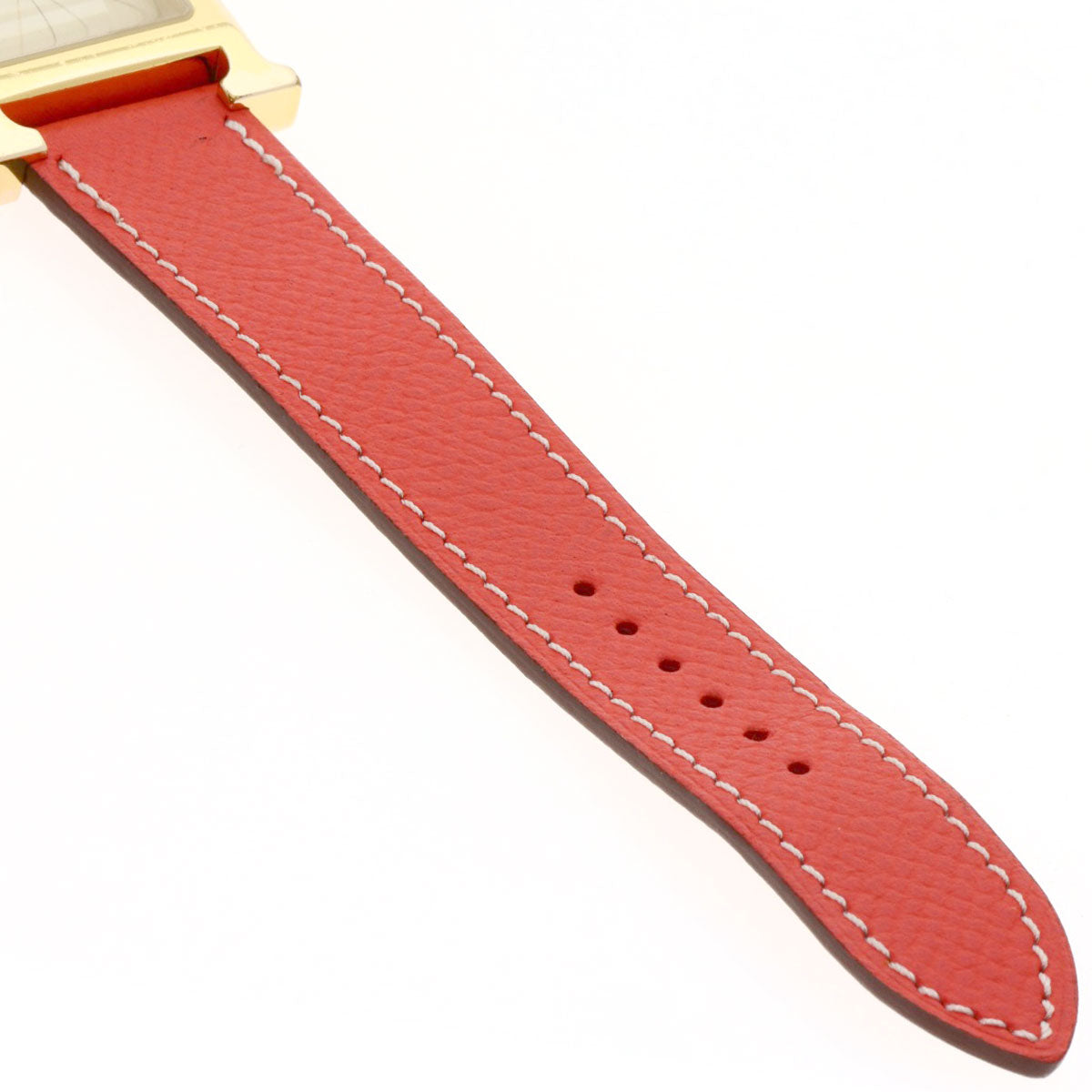 HERMES H watch Watches H1.501 Gold Plated/Leather Ladies