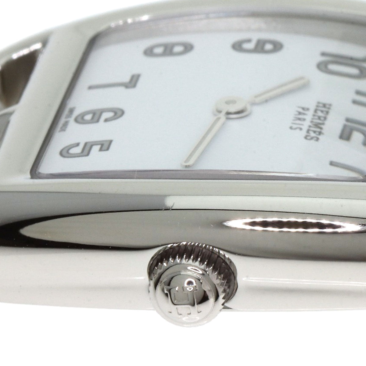 HERMES Cape Cod Tonneau Watches CT1.210 Stainless Steel/Leather Ladies